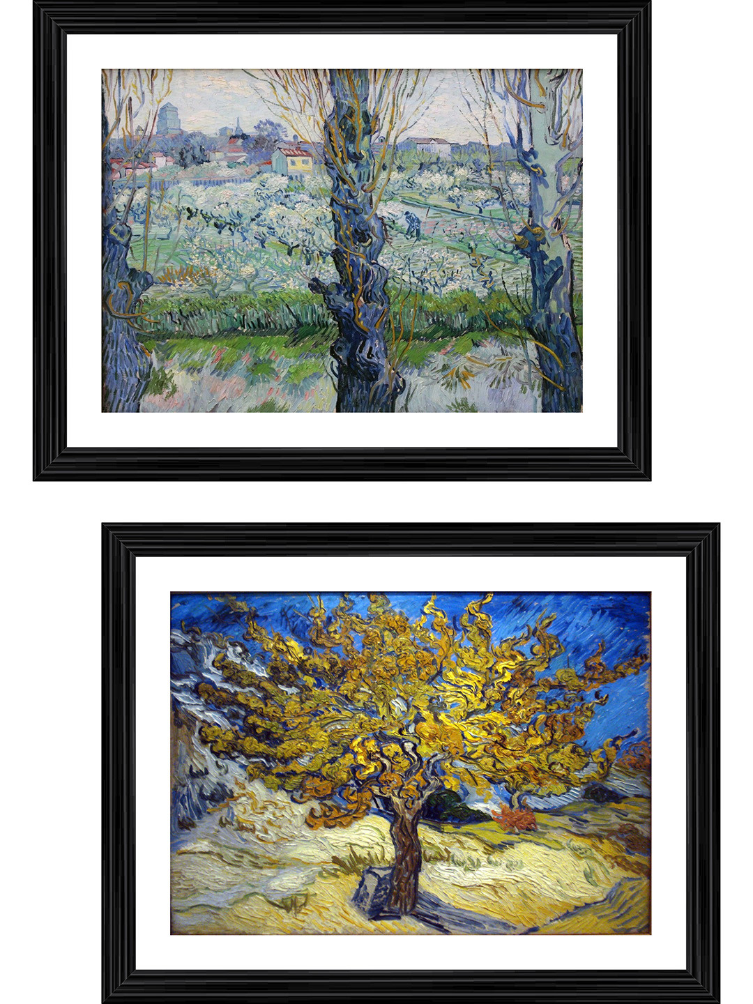 

Adventures India Black & Blue 2 Pieces Wooden Paintings Wall Art