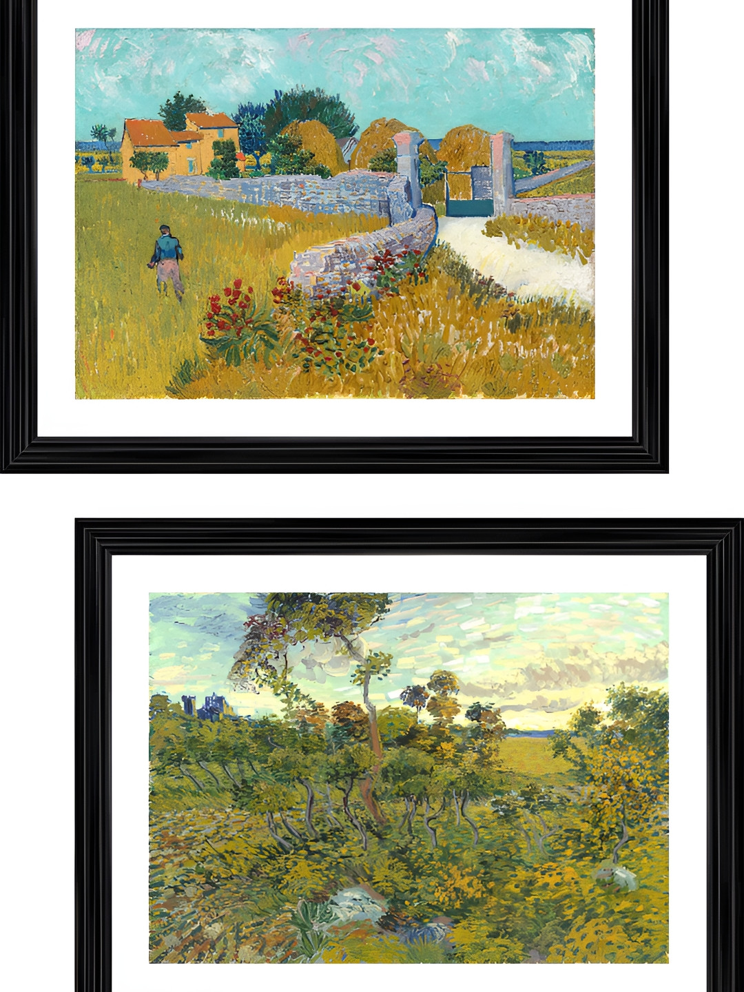 

Adventures India Black & Green 2 Pieces Wooden Floral and Botanical Printed Wall Paintings