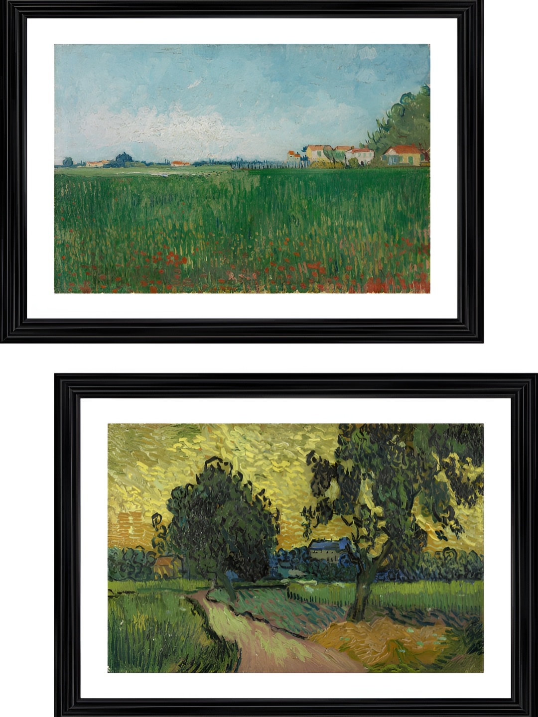 

Adventures India Black & Green 2 Pieces Wooden Painting Wall Arts