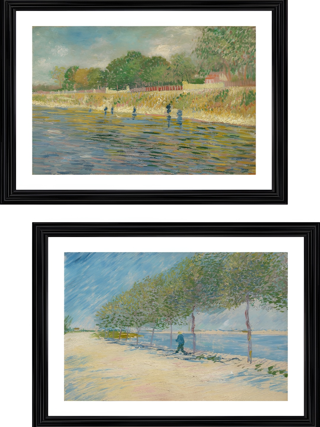 

Adventures India Green & White 2 Piece Wooden Paintings Wall A