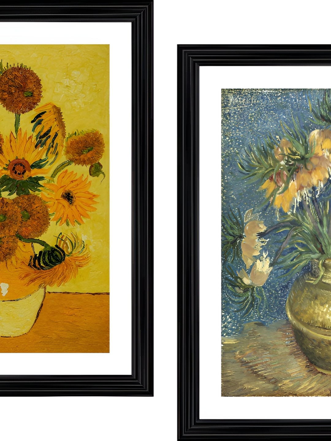 

Adventures India Yellow & Blue 2 Pieces Wooden Floral Printed Wall Paintings