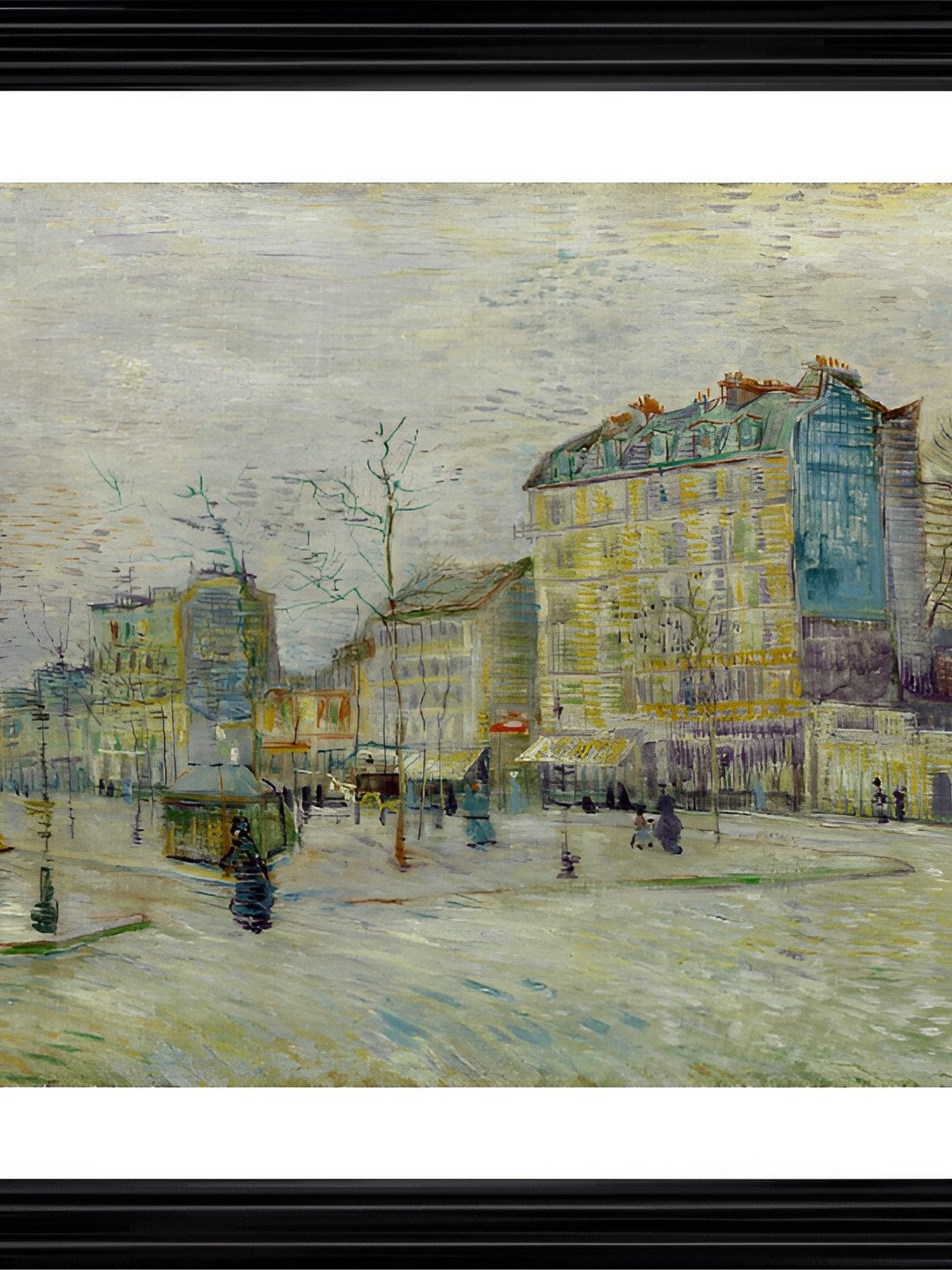 

Adventures India Black & Blue Boulevard de Clichy Wooden Painting Wall Art