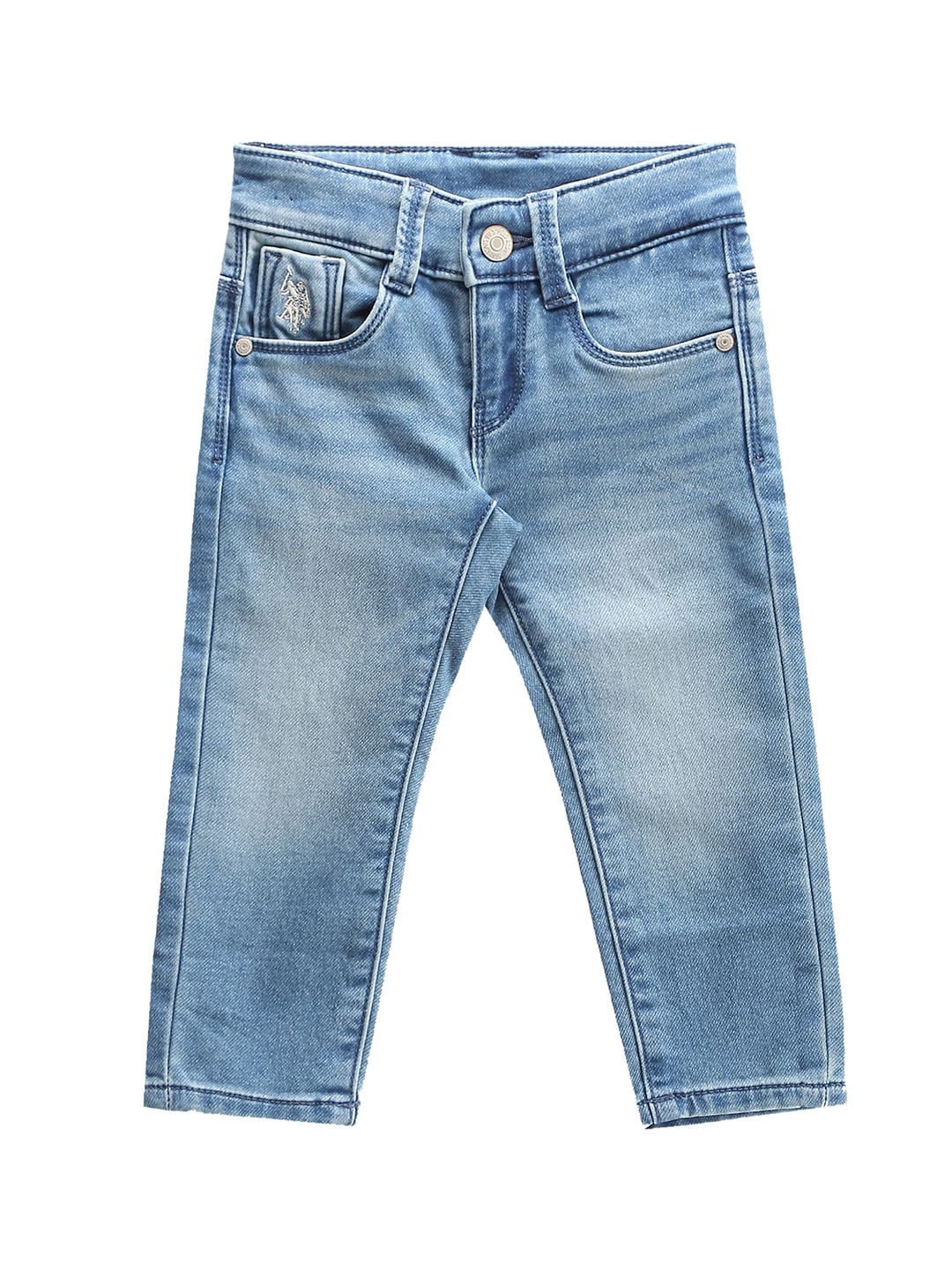 

U.S. Polo Assn. Kids Boys Classic Slim Fit Light Fade Stretchable Jeans, Blue