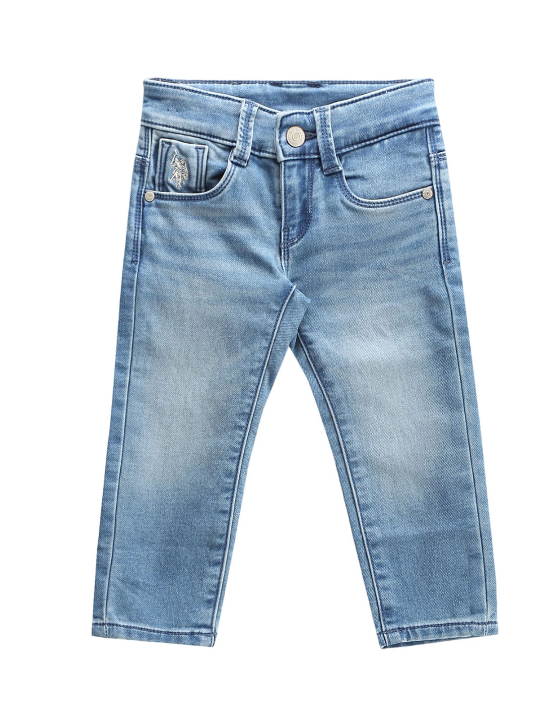 

U.S. Polo Assn. Kids Boys Classic Slim Fit Light Fade Stretchable Jeans, Blue