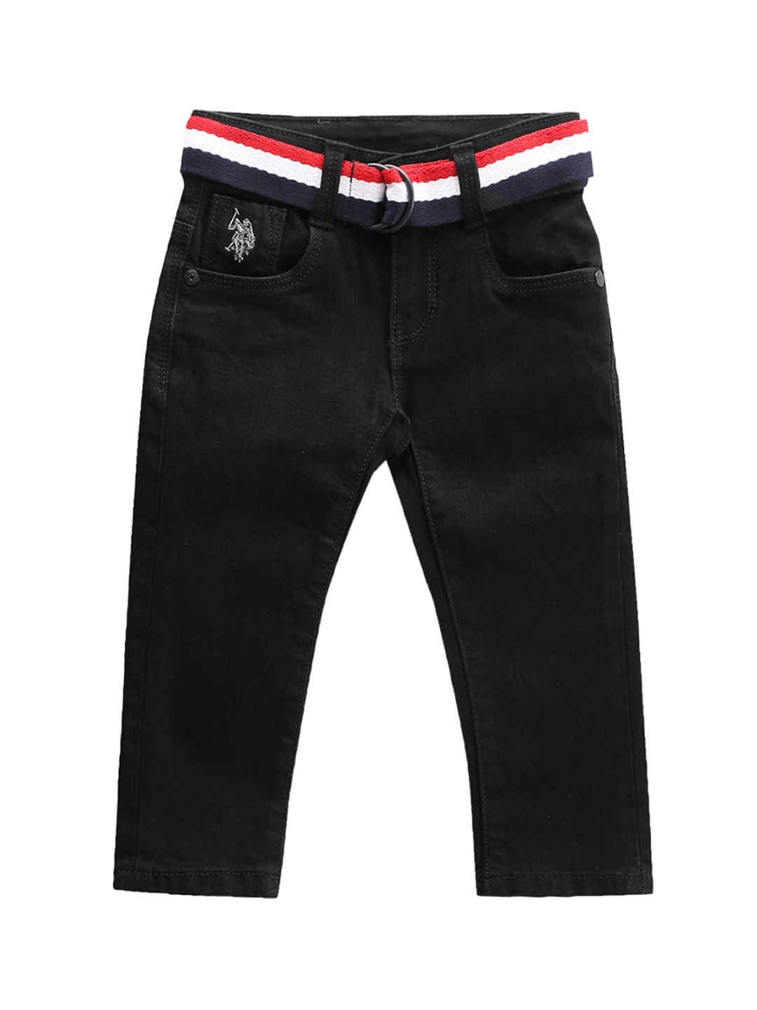 

U.S. Polo Assn. Kids Boys Classic Slim Fit Low Distress Stretchable Jeans, Black