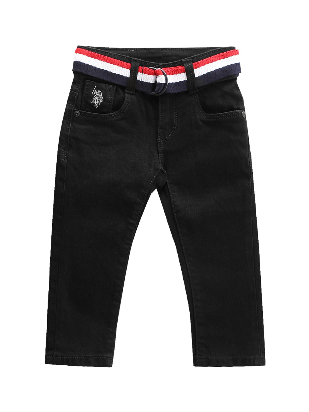 

U.S. Polo Assn. Kids Boys Classic Slim Fit Mid Rise Stretchable Jeans, Black