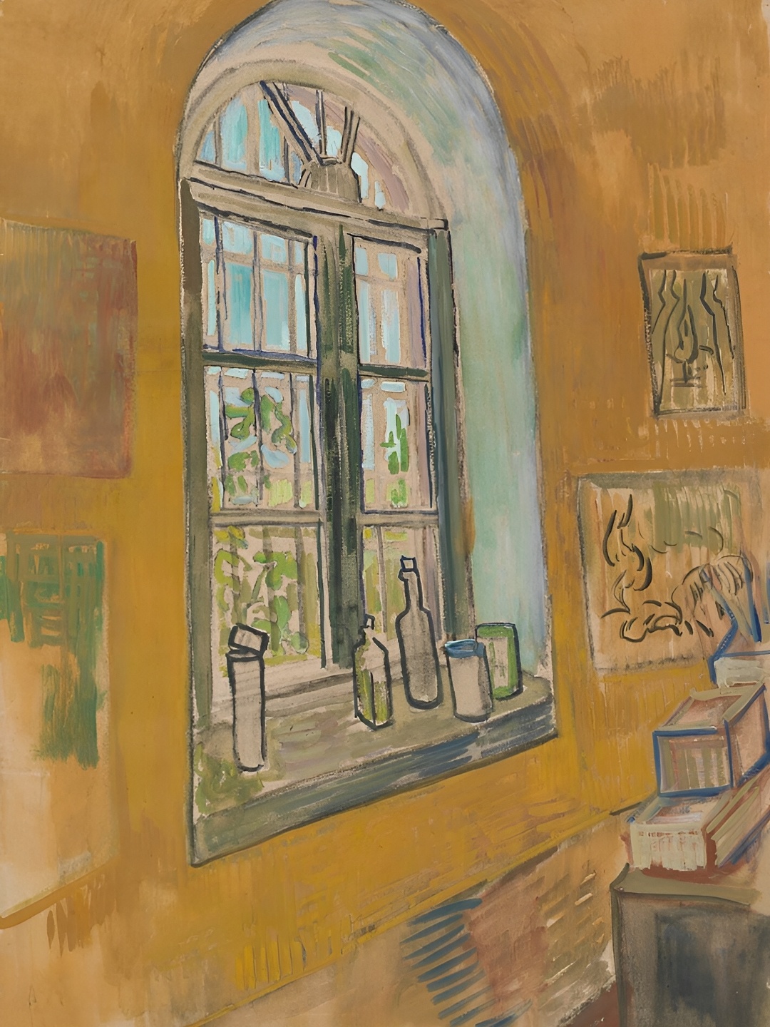 

Adventures India Brown Wooden Window in the Studio (1889) Wall Paintings