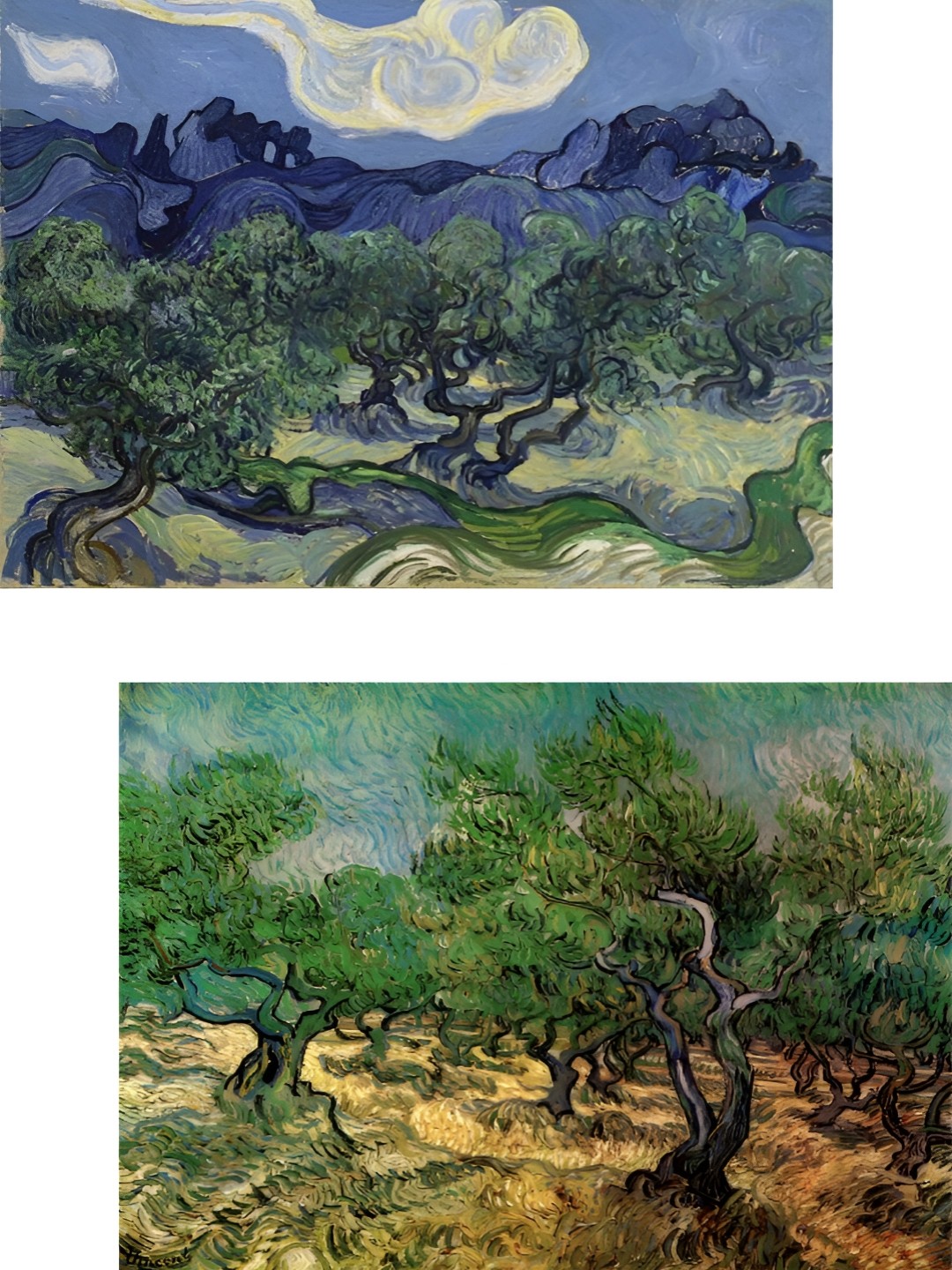 

Adventures India Blue & Green 2 Pieces Wooden Olive Trees & Olive Grove Wall Paintings