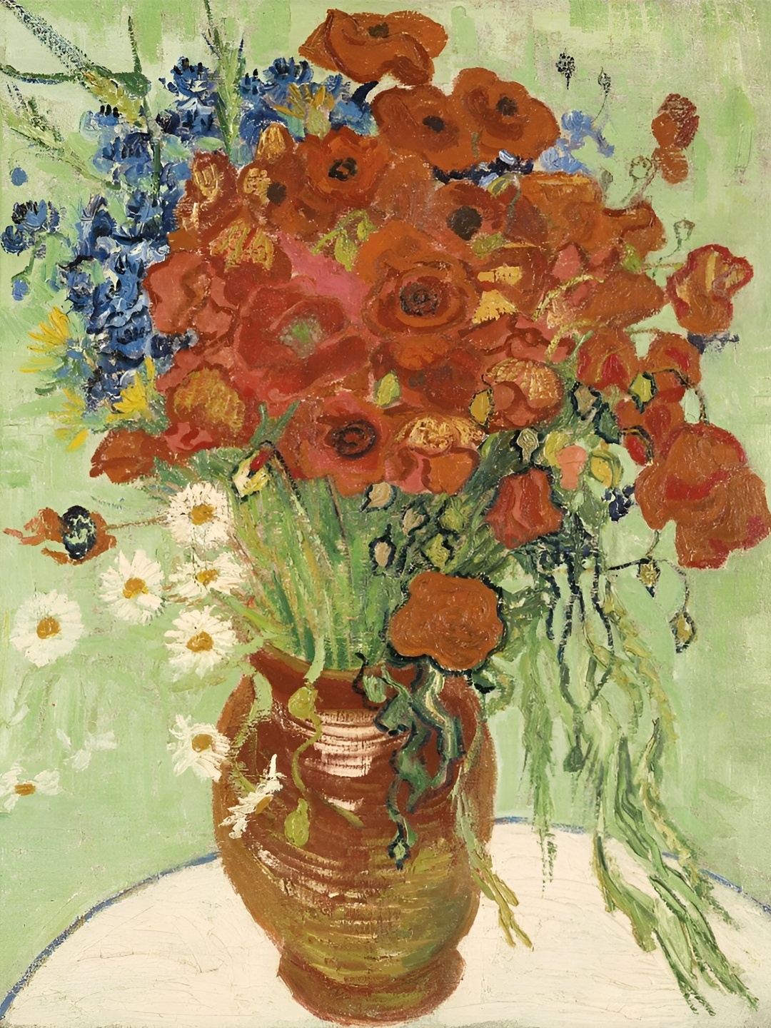 

Adventures India Red & Blue Floral and Botanical Wooden Painting Wall Art