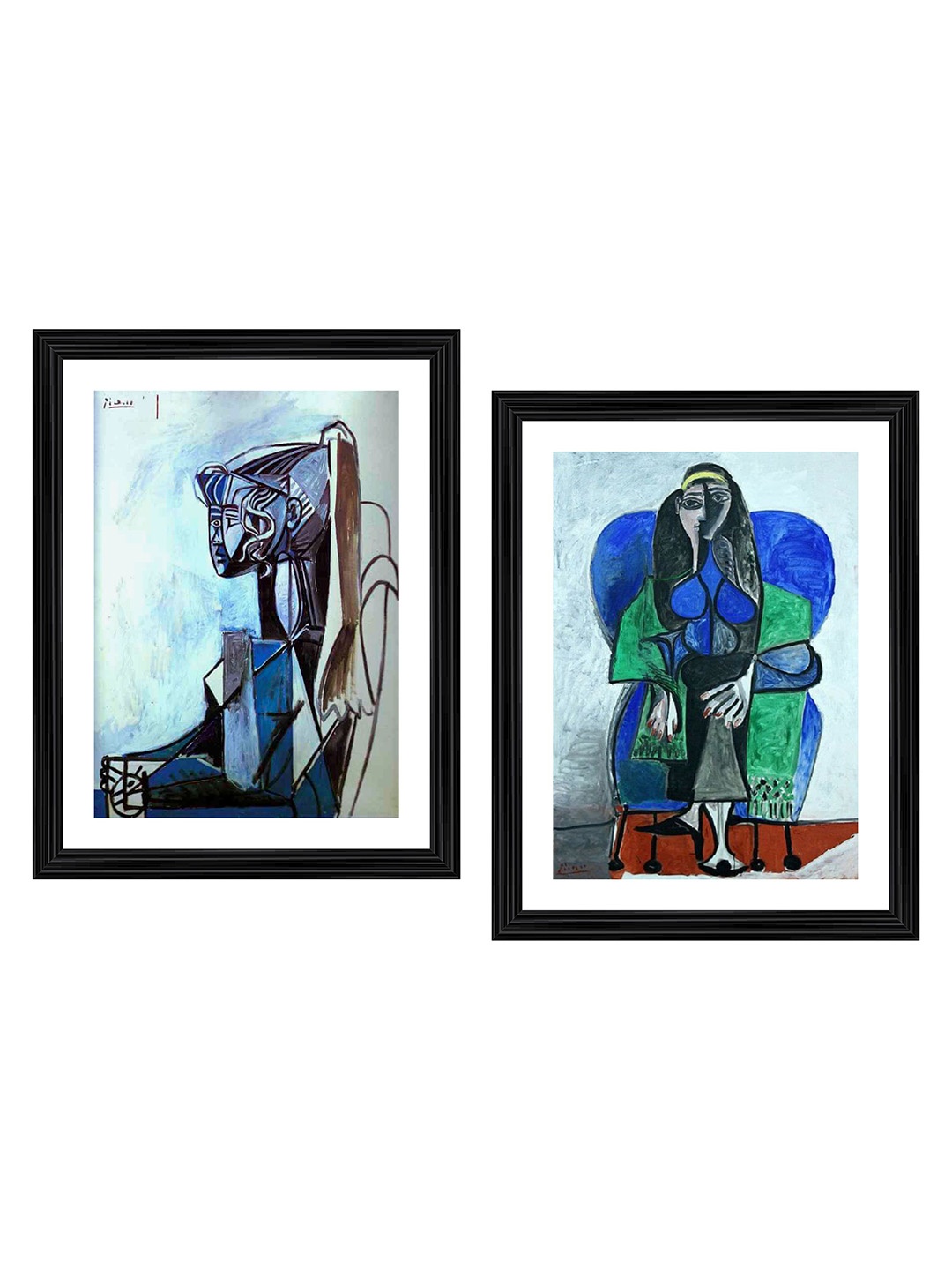 

Adventures India Black & Green 2 Pieces Wooden Painting Wall Art