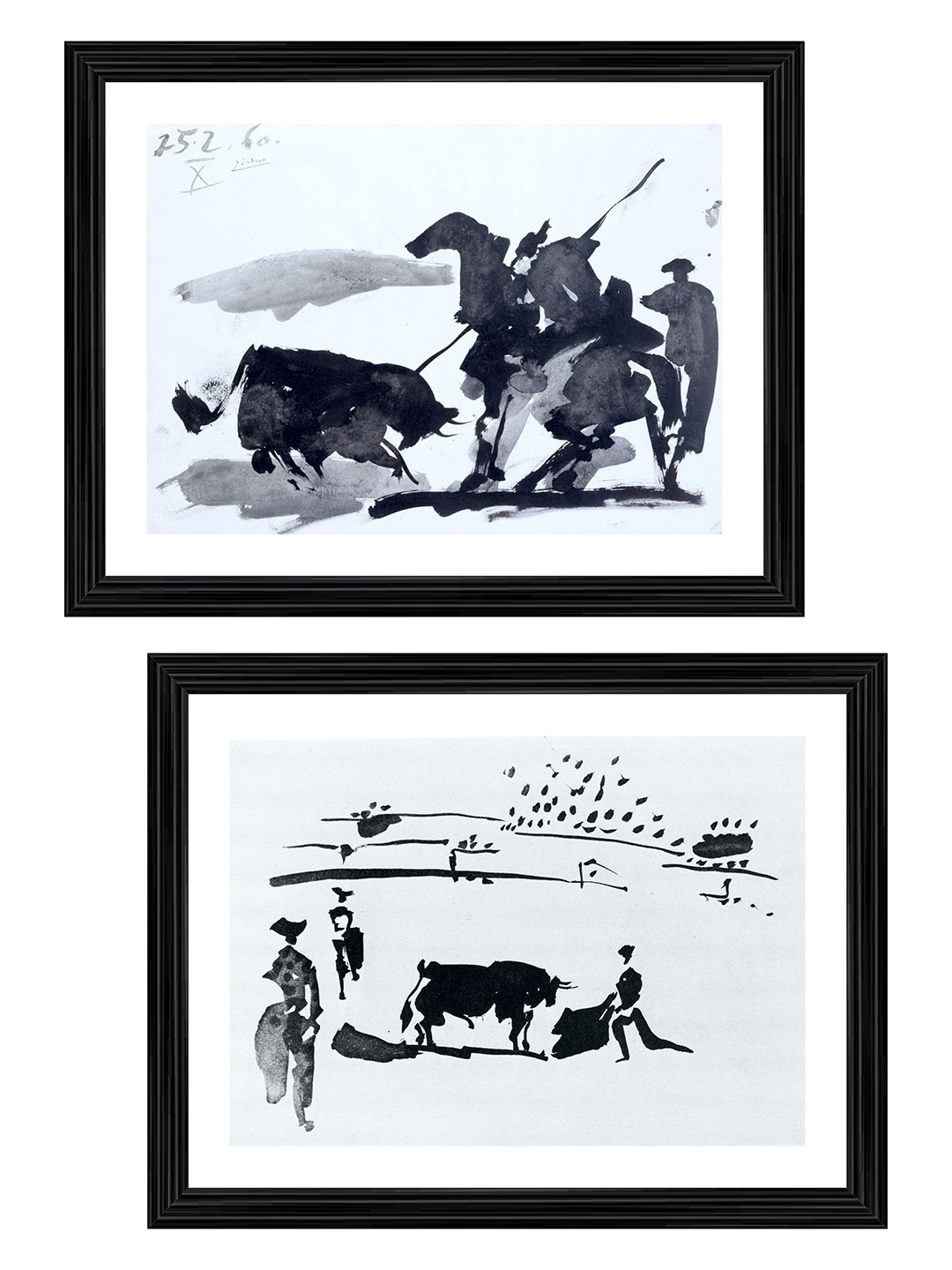 

Adventures India Black & White 2 Pieces Wooden Wall Arts