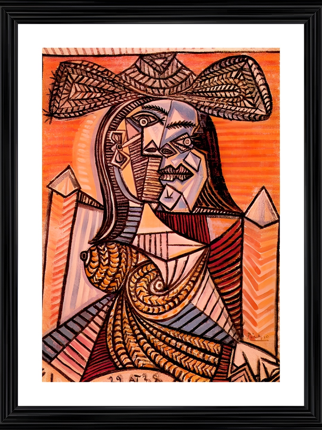

Adventures India Red & Yellow Wooden Painting Wall Art