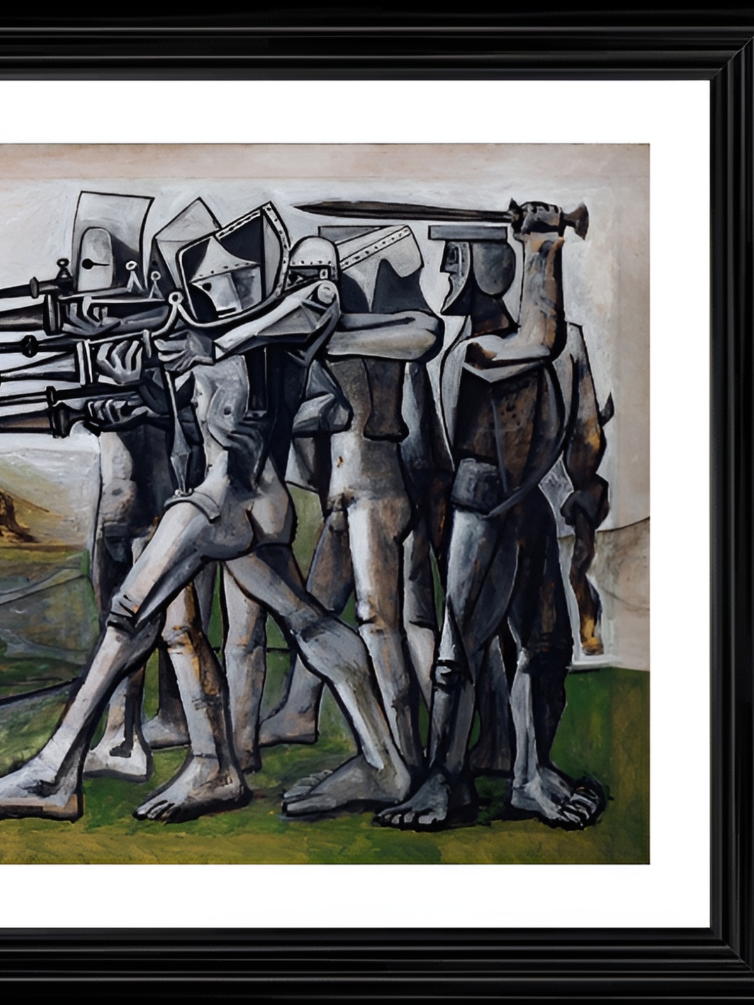 

Adventures India Grey & Black Taking Lives In Korea Wooden Painting Wall Art