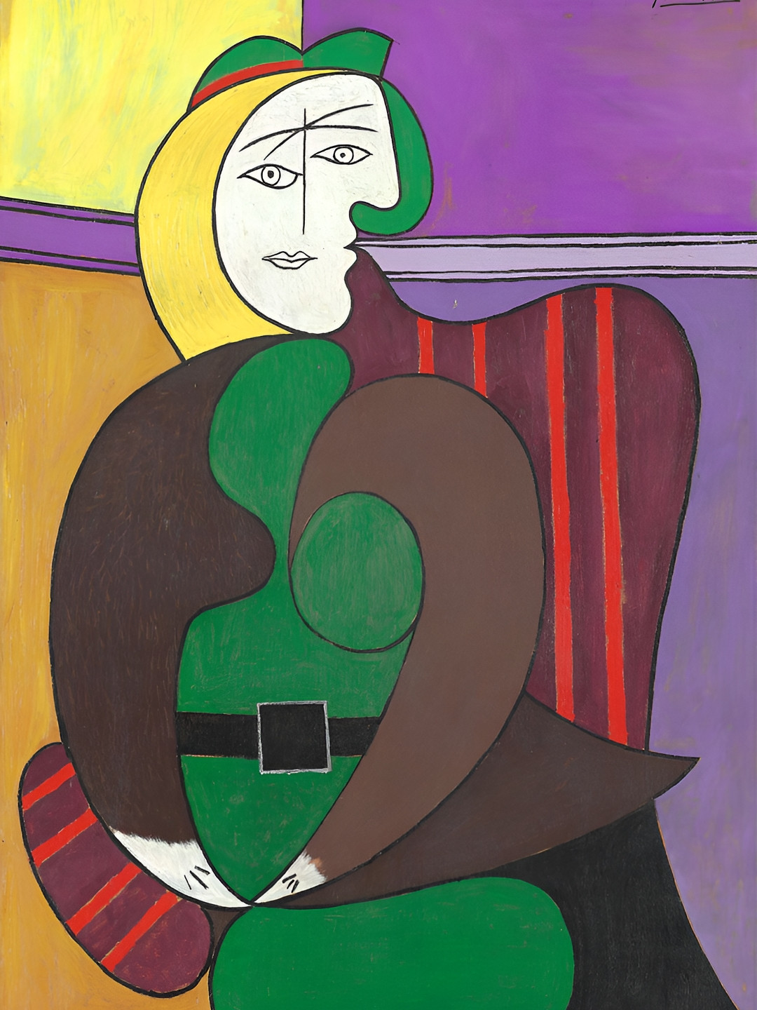 

Adventures India Green & Yellow Armchair Wooden Painting Wall Art