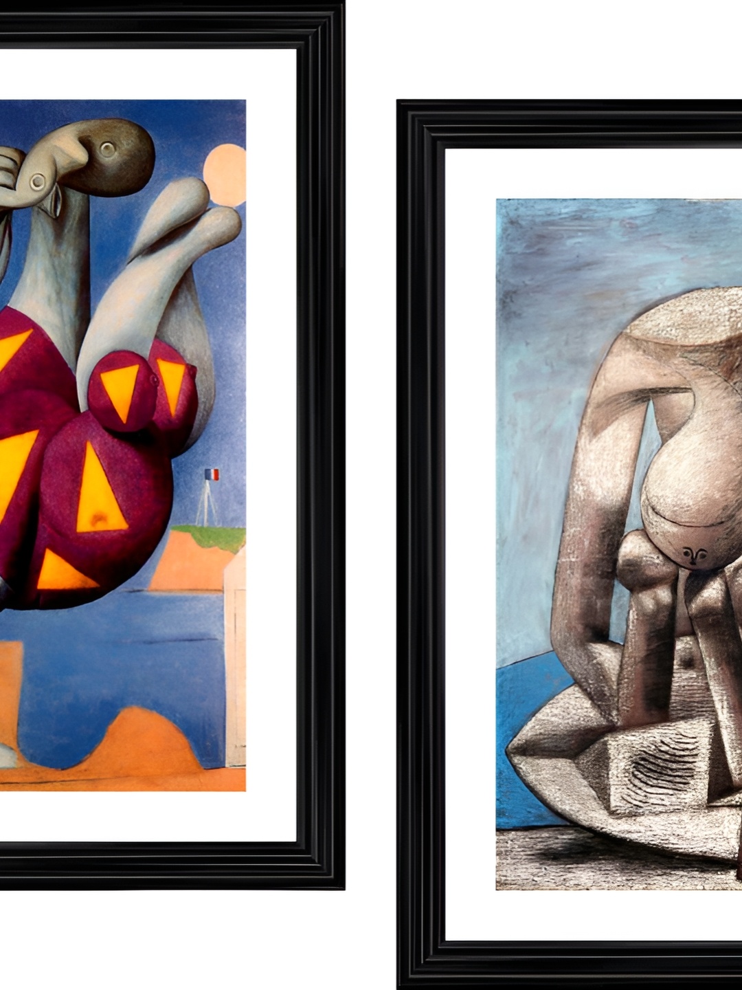 

Adventures India White & Blue 2 Pieces Wooden Painting Wall Art