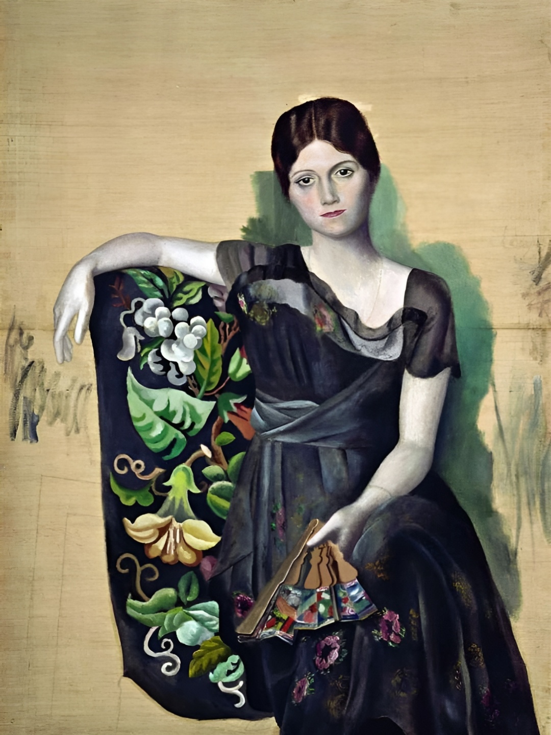 

Adventures India Black & Green Olga in the Chair Wooden Painting Wall Art