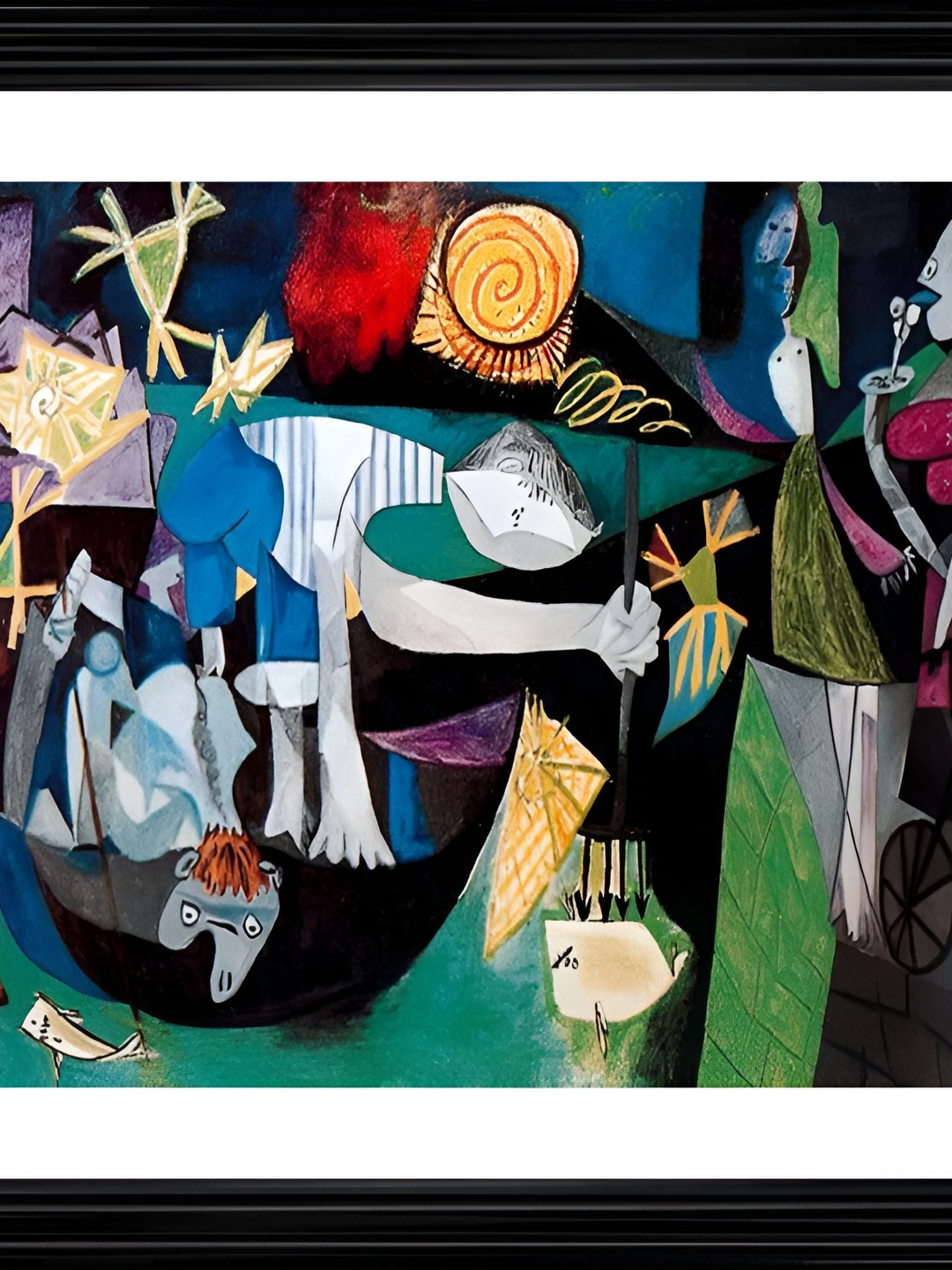 

Adventures India Green & Purple Wooden Painting Wall Art