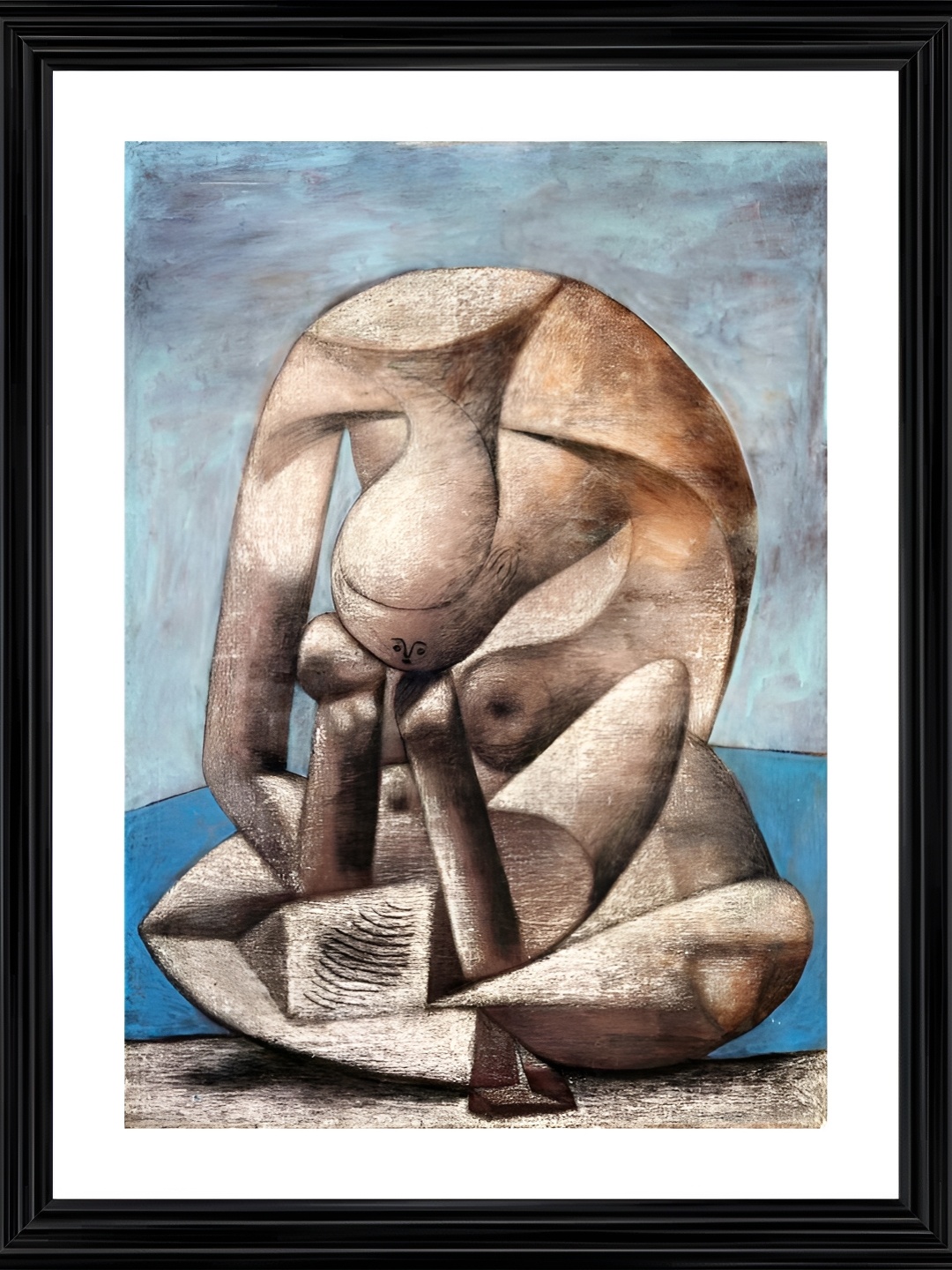 

Adventures India Blue & Beige Wooden Painting Wall Art