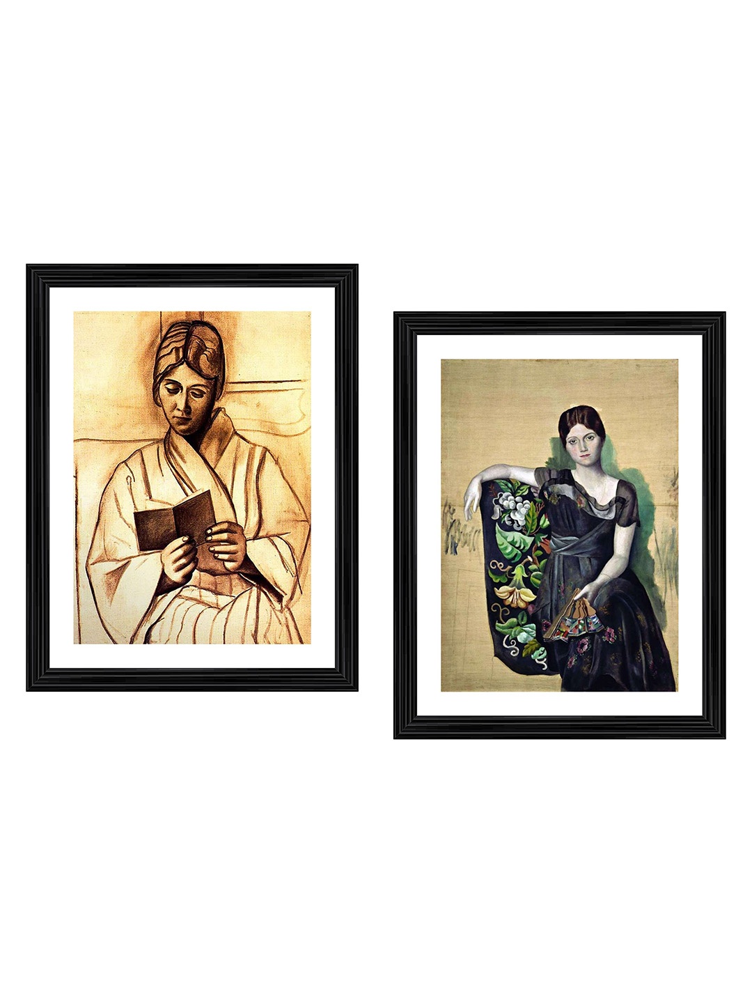 

Adventures India White & Black 2 Pieces Wooden Painting Wall Art