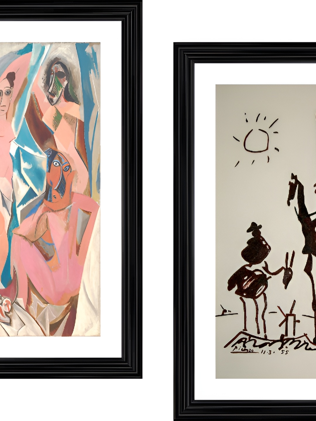

Adventures India Black & White 2 Pieces Wooden Painting Wall Arts
