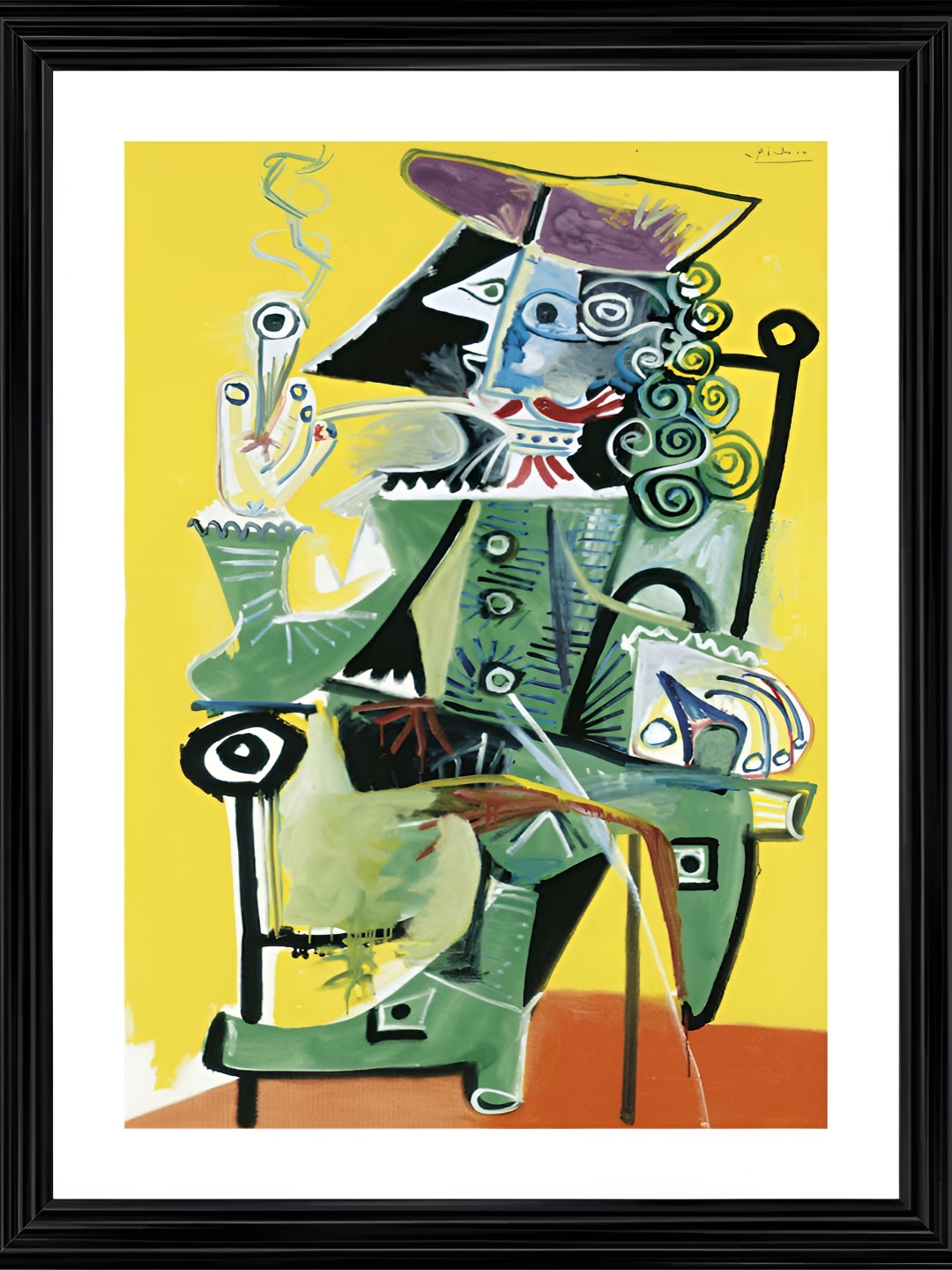 

Adventures India Green & Yellow Wooden Painting Wall Art