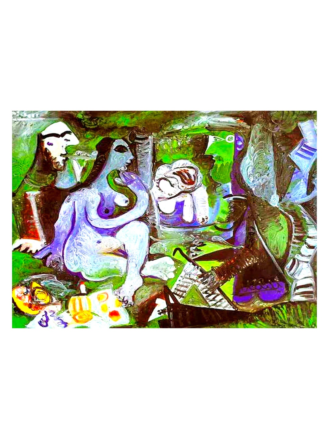 

Adventures India Purple & Green Wooden Painting Wall Art