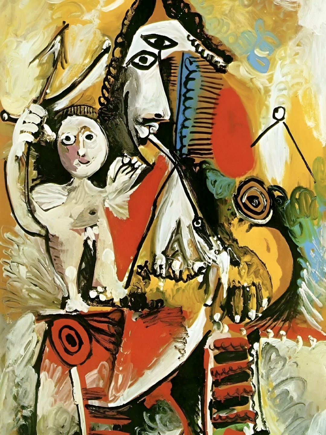 

Adventures India Orange & White Wooden Painting Wall Art