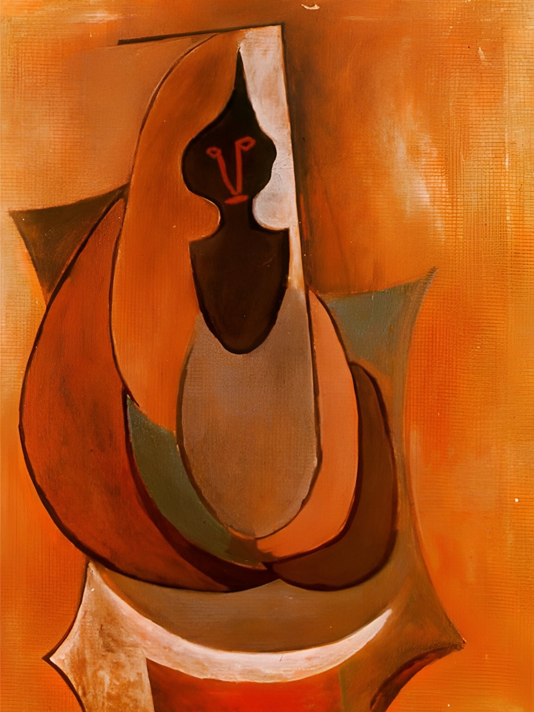 

Adventures India Orange & Brown Cubist Person (1917) Wooden Wall Paintings