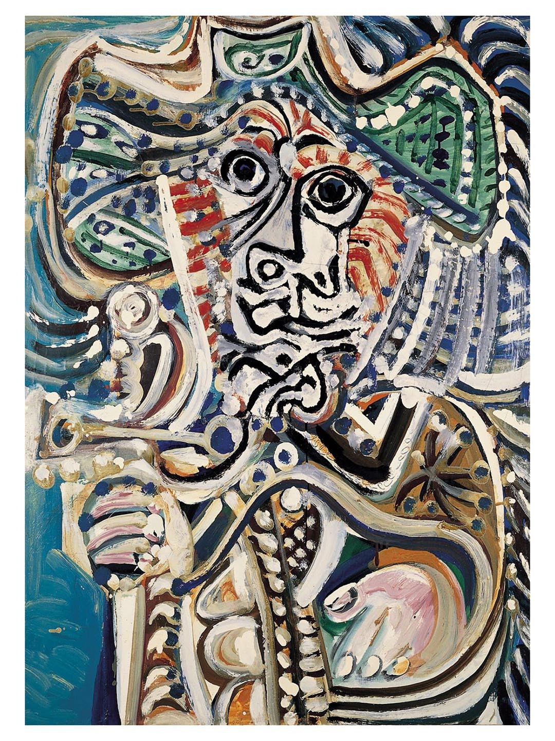 

Adventures India Blue & White Wooden Painting Wall Art