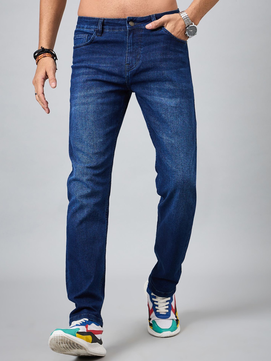 

The Roadster Lifestyle Co. Men Jean Blue Slim-Fit Stretchable Jeans, Navy blue