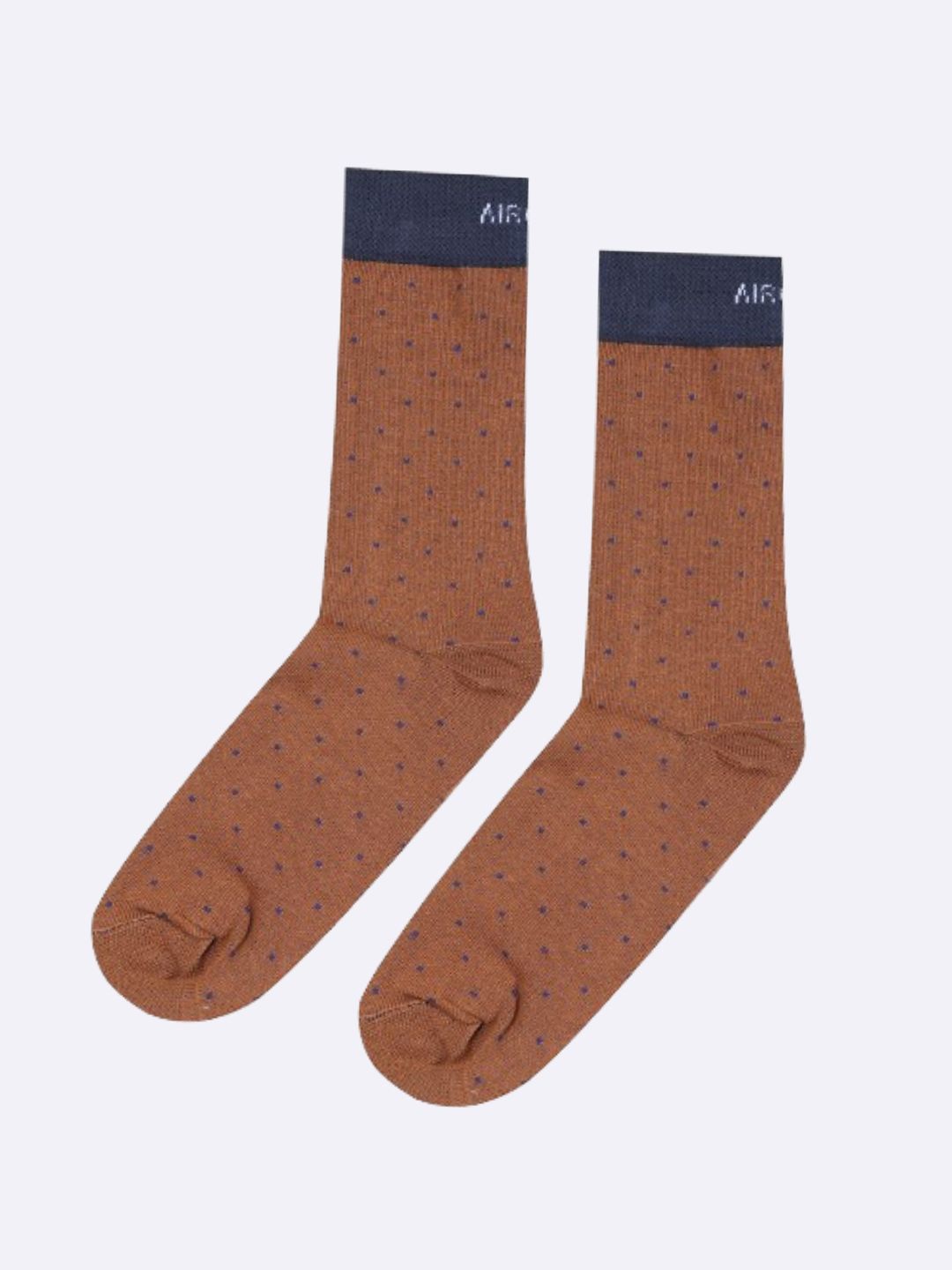 

AIR GARB Unisex Polka Dot Printed Calf-Length Socks, Brown