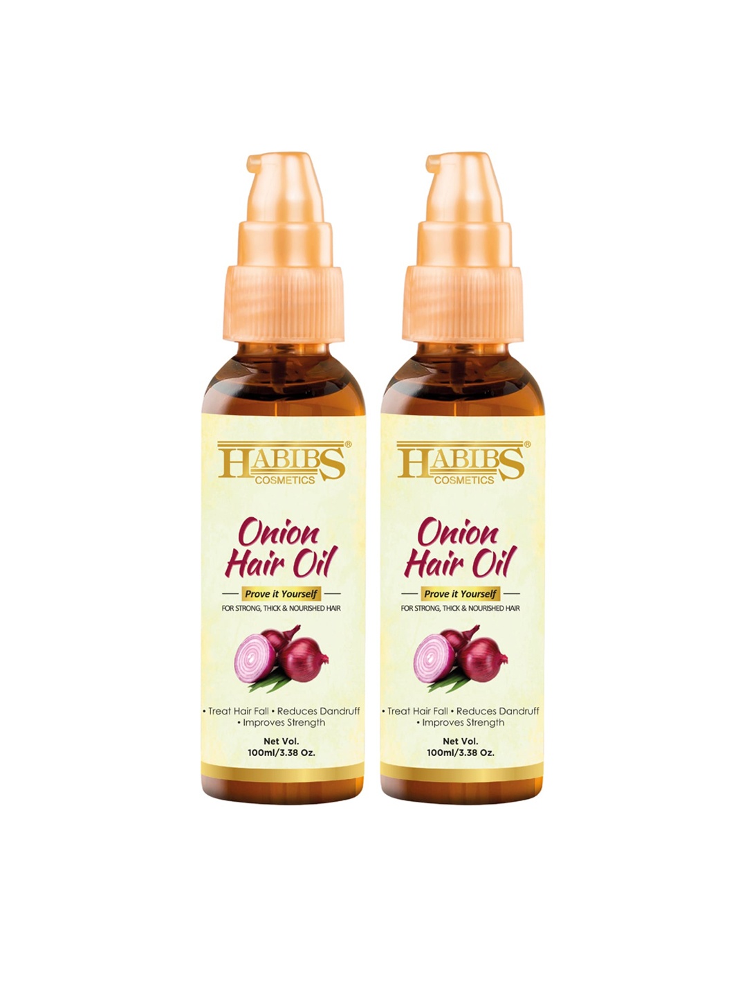 

HABIBS Prove It Yourself Set of 2 Onion Hair Oil for Hair Fall - 100ml Each, Brown