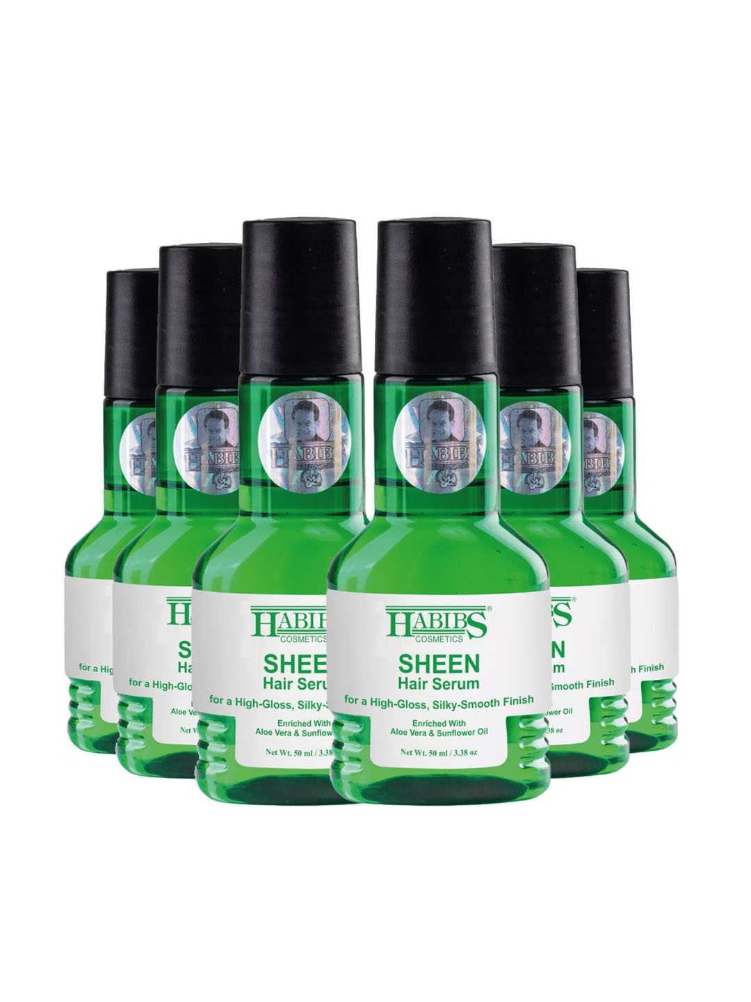 

HABIBS Sheen Set of 6 Serum For Silky Smooth Finish - 50ml Each, Green