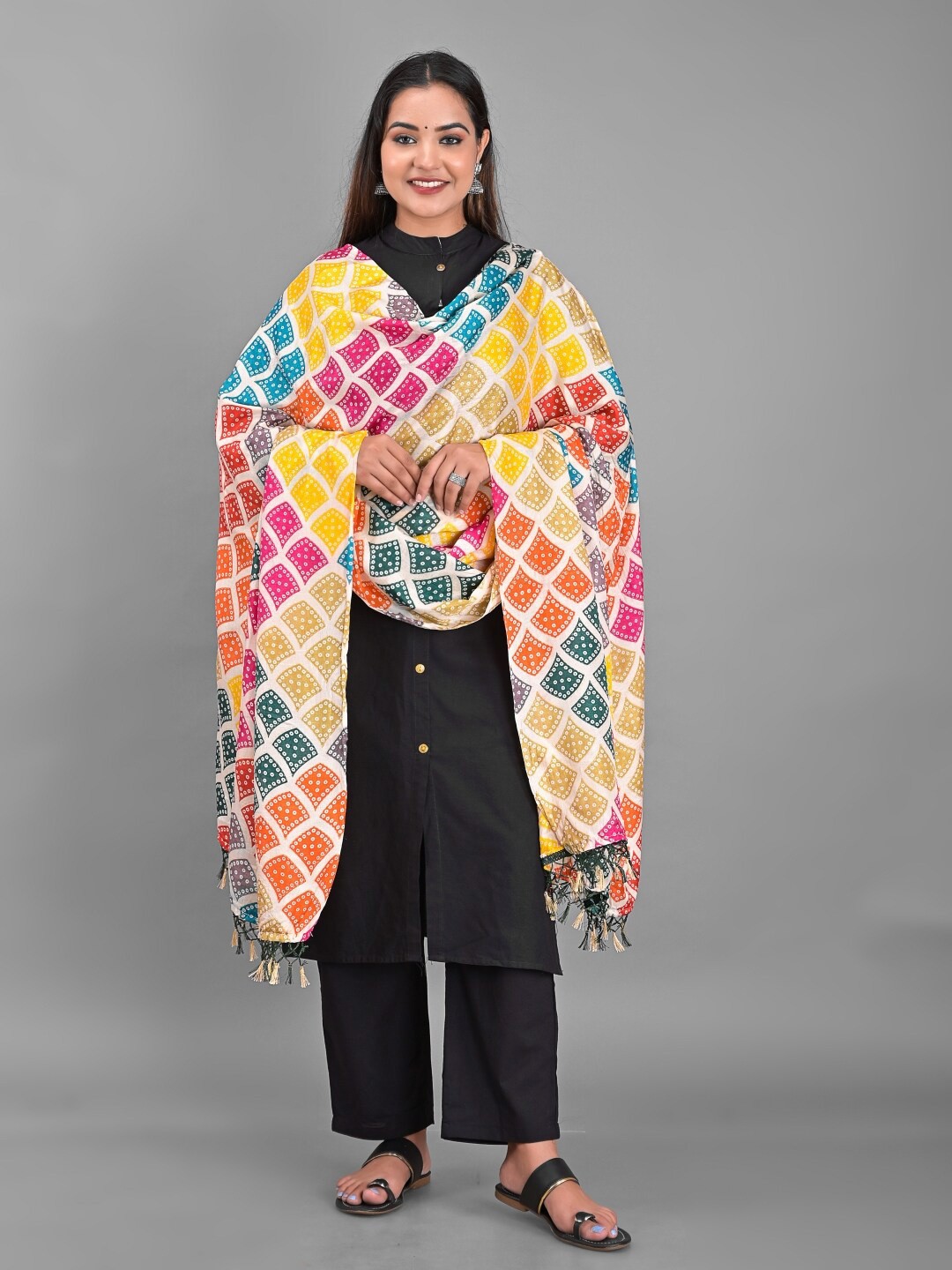 

Apratim Bandhani Printed Dupatta, Yellow