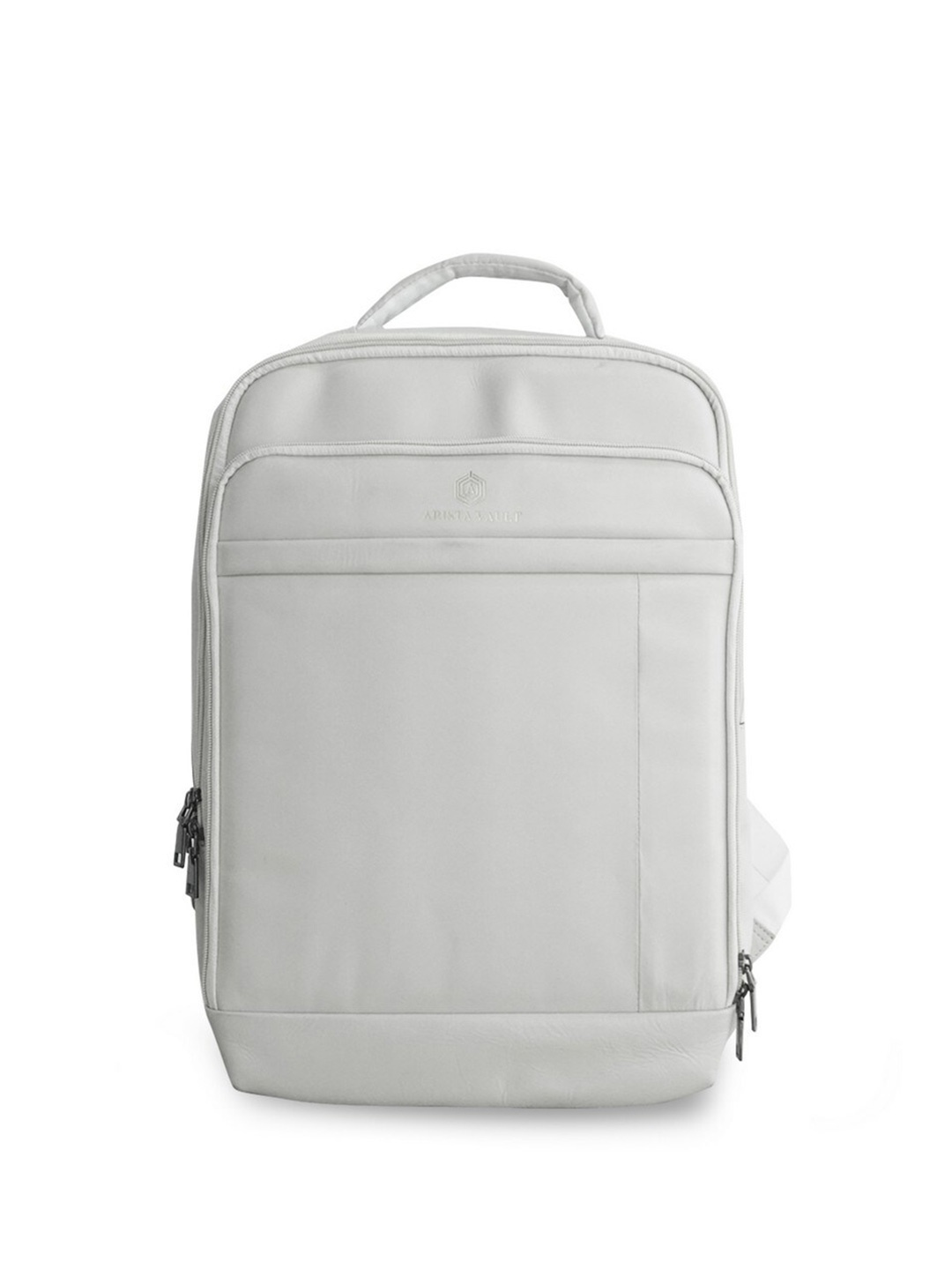 

ARISTA VAULT Unisex Leather Laptop Bag, White