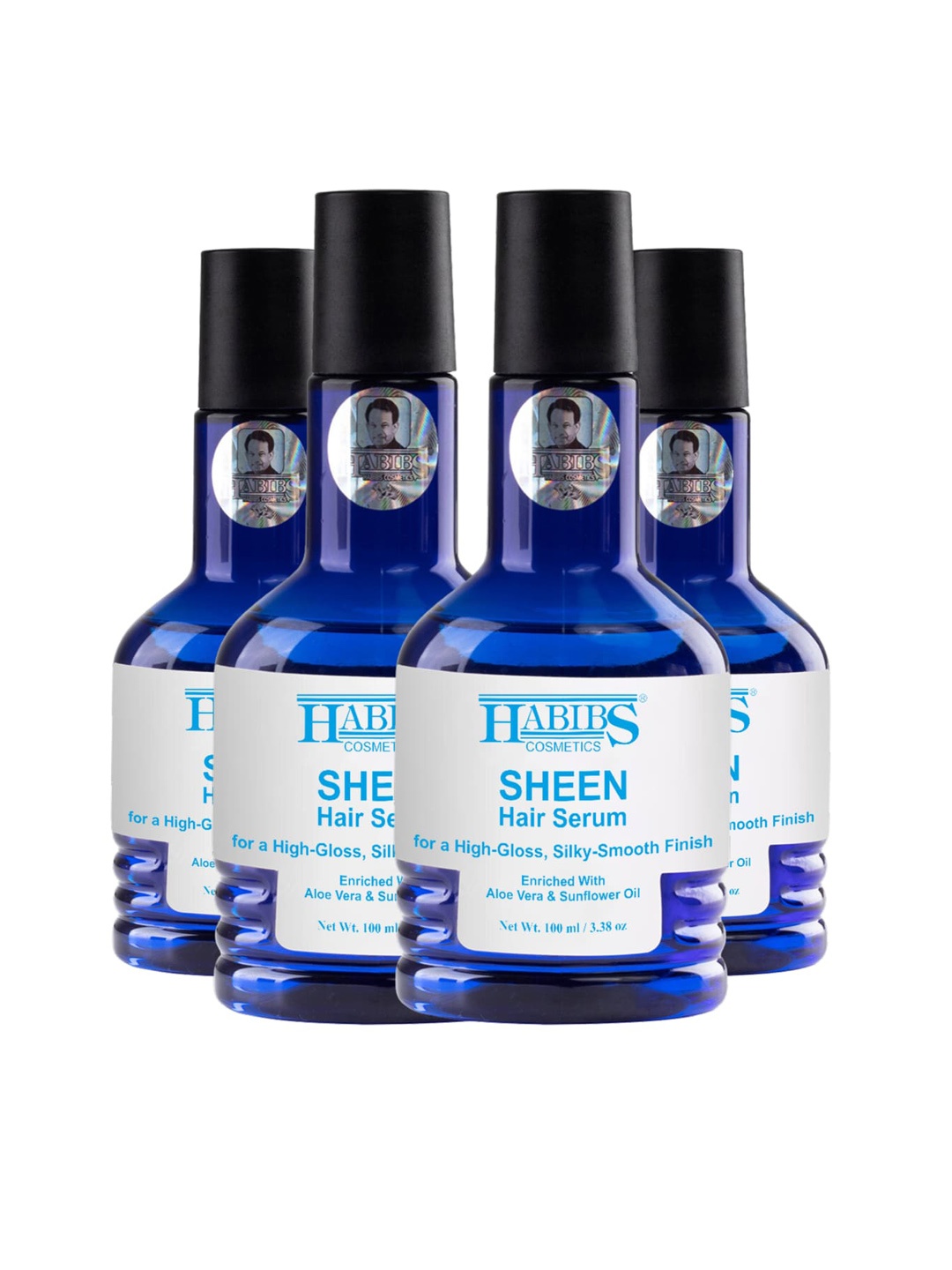 

HABIBS Sheen Set of 4 Hair Serum For Silky Smooth Finish - 100ml Each, Blue