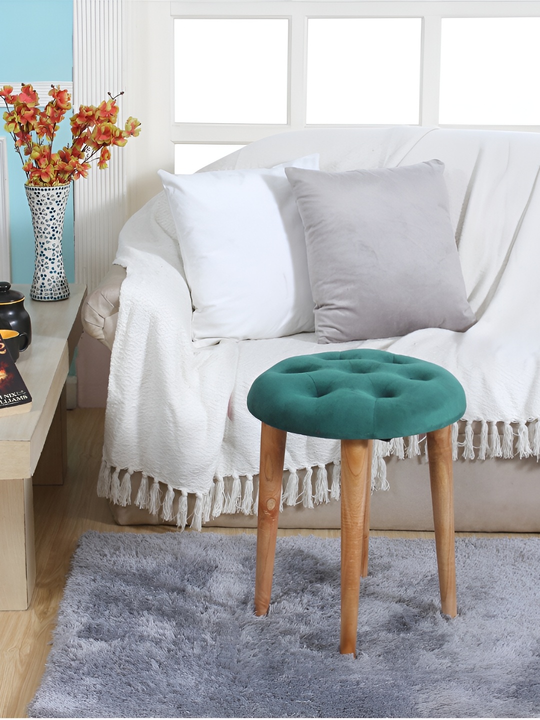 

Shadowkart Green Textured Puffies Ottoman