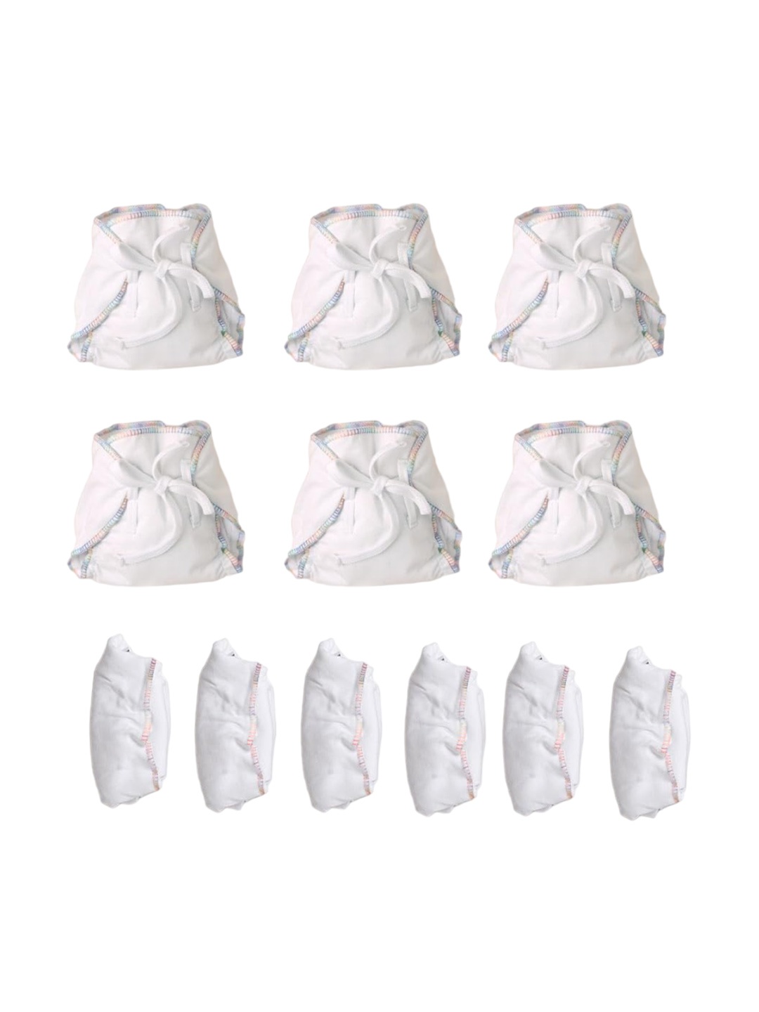 

SuperBottoms Premium Set Of 12 Muslin Dryfeel Langot - 0-9m Large, White