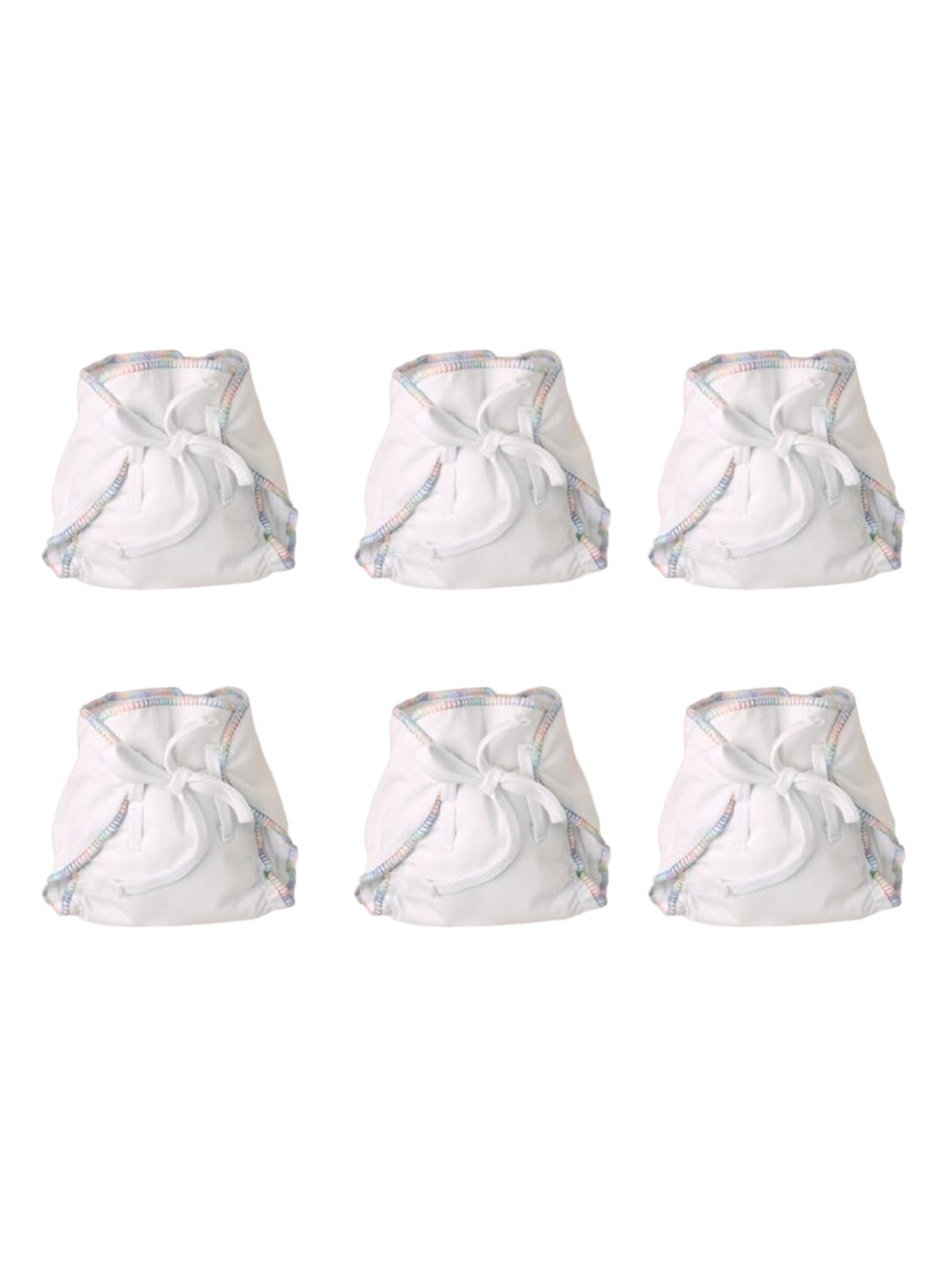 

SuperBottoms Premium Set Of 6 Muslin Dryfeel Langot - 0-9m Small, White