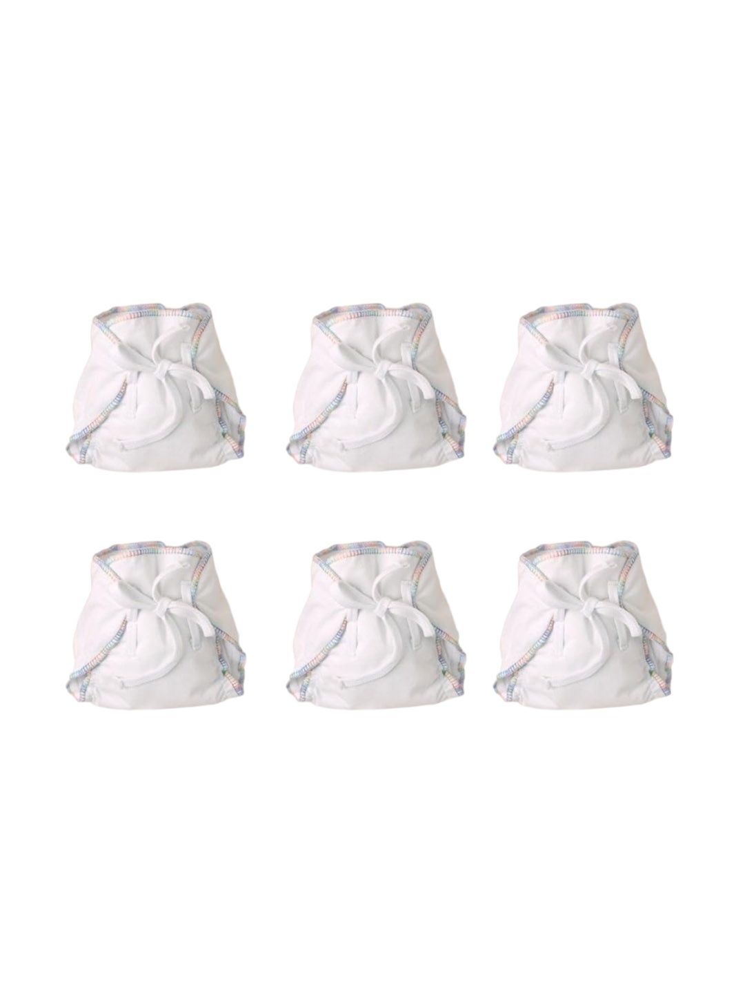 

SuperBottoms Premium Set Of 6 Muslin Dryfeel Langot - 0-9m Large, White