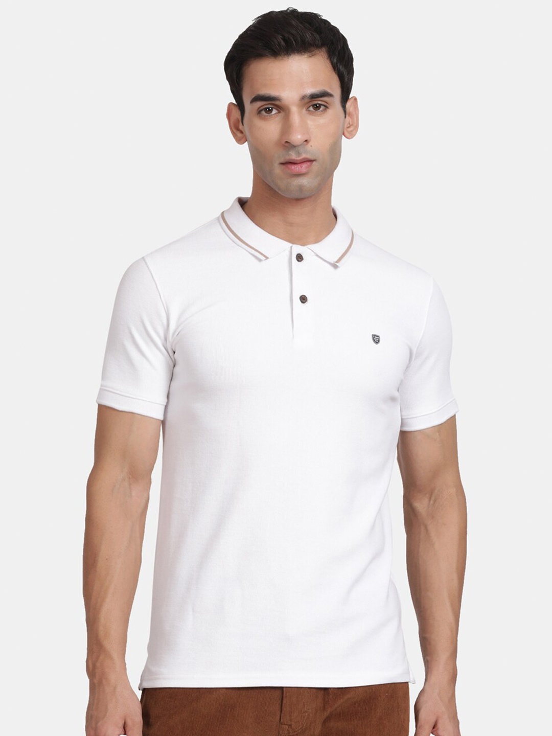 

t-base Short Sleeves Polo Collar Smart Fit T-shirt, White