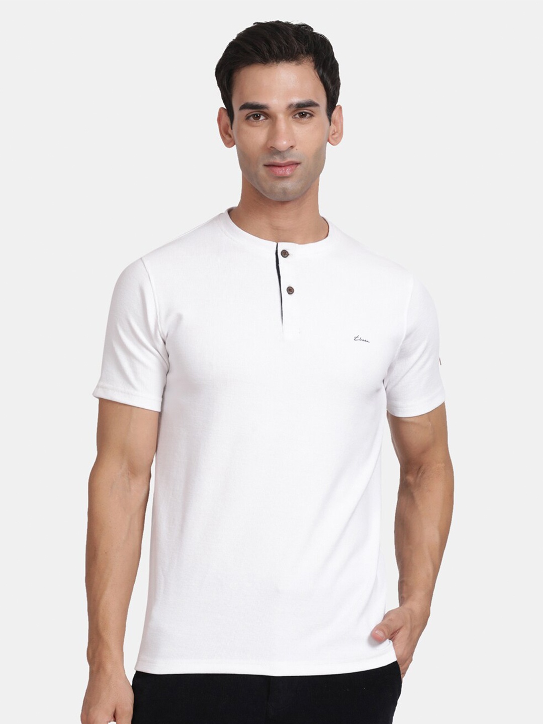

t-base Henley Neck Relaxed Fit T-shirt, White