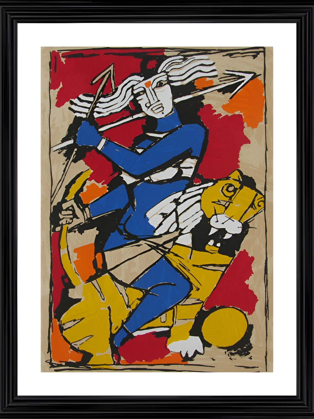 

Adventures India Blue & Red Wooden Painting Wall Art