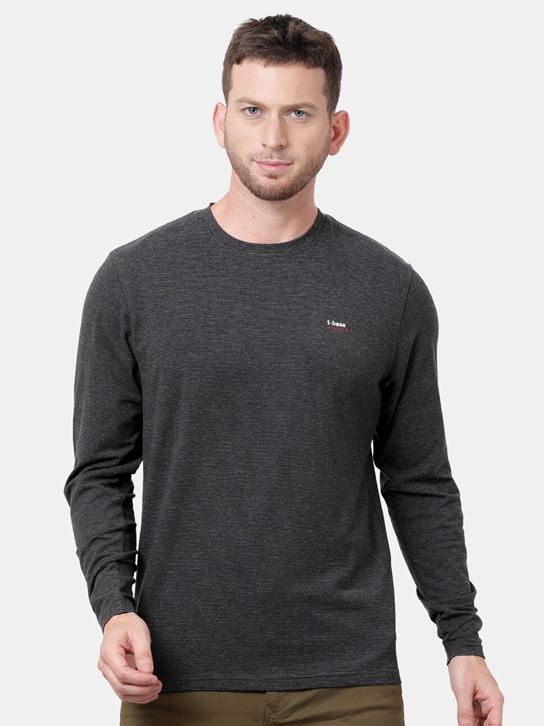 

t-base Long Sleeves Crew Neck Smart Fit T-shirt, Black