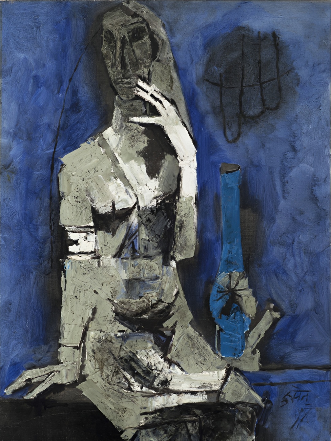 

Adventures India Blue & Grey Wooden Painting Wall Art