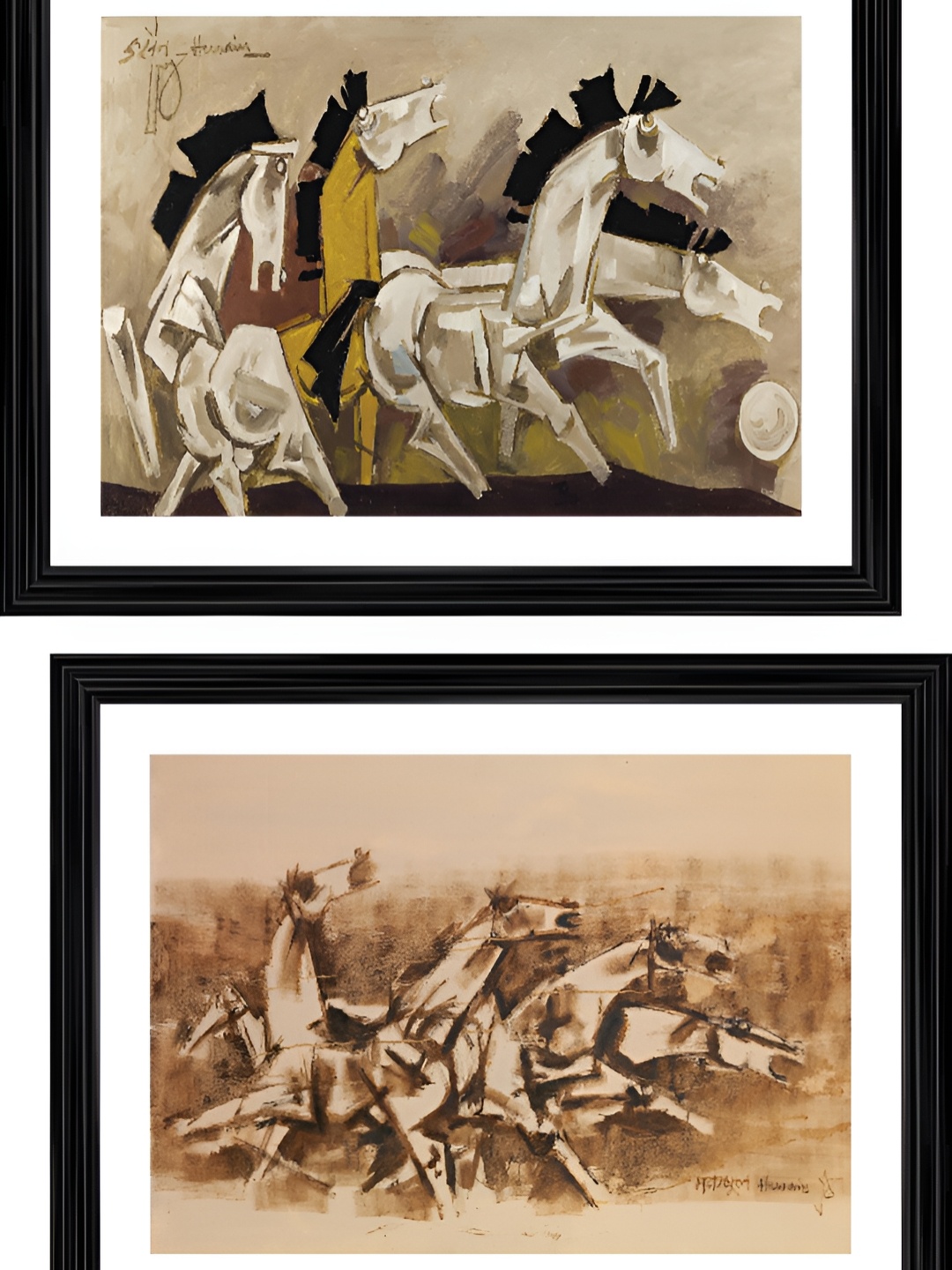 

Adventures India Black & Brown 2 Pcs Wooden Painting Wall Arts