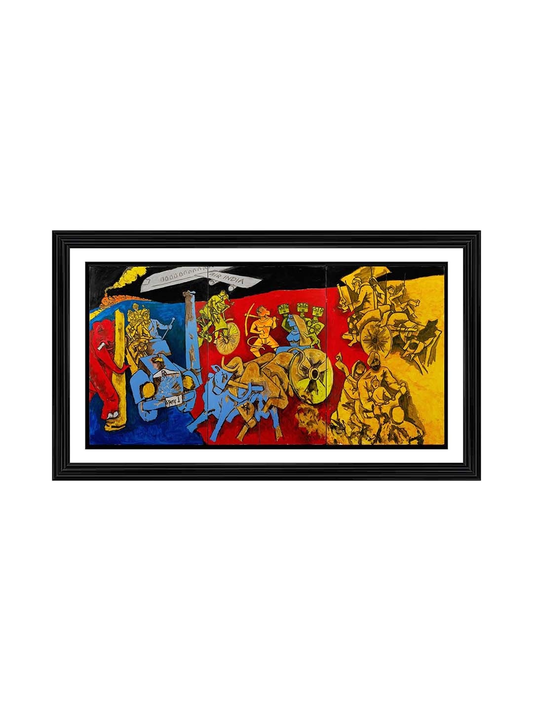 

Adventures India Orange Wooden Painting Wall Art