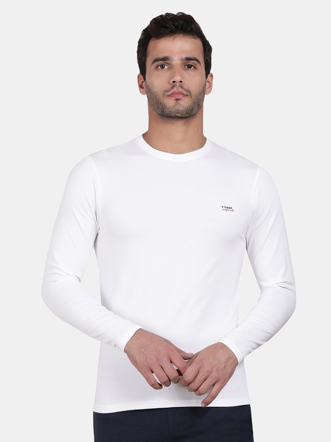 

t-base Long Sleeves Crew Neck Smart Fit T-shirt, White