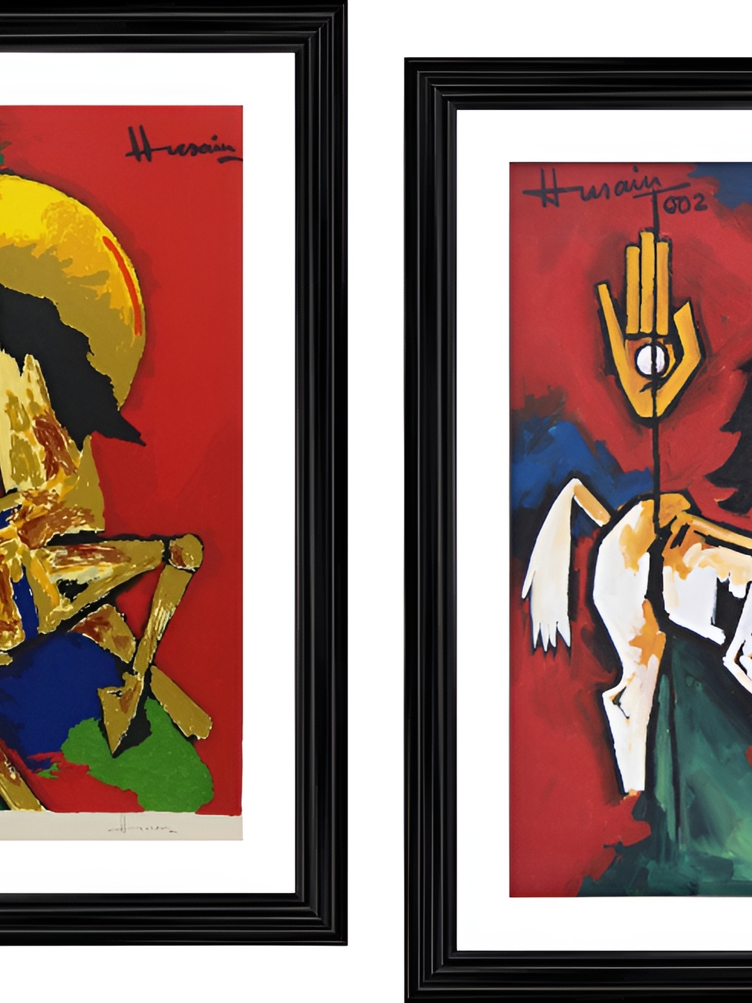 

Adventures India Red & White 2 Pieces Wooden Painting Wall Arts