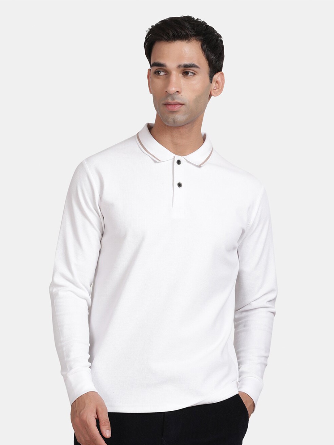 

t-base Polo Collar Relaxed Fit Cotton T-shirt, White